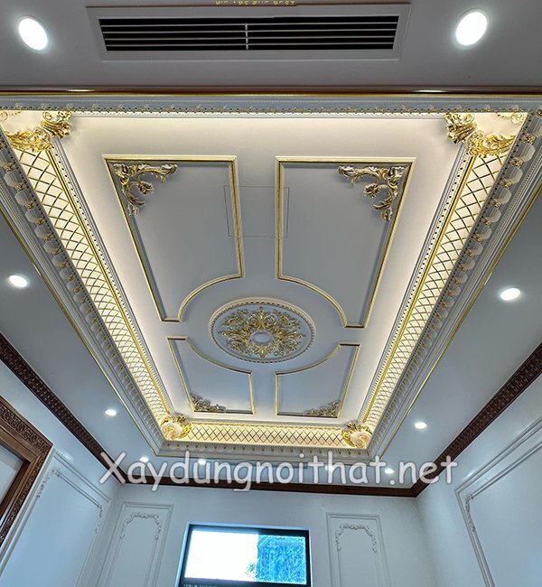 Báo Giá Trần Thạch Cao Tân Cổ Điển – Top 50 Mẫu Trần Đẹp, Sang trọng. Tran thach cao tan co dien 14