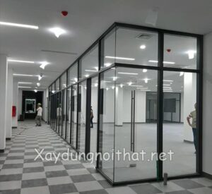 Mẫu vách kính cường lực văn phòng đẹp