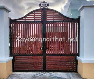 Mẫu cửa cổng sắt 2 cánh đẹp, đơn giản, hiện đại