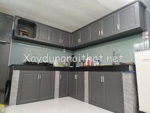 Mẫu tủ bếp nhôm Xingfa đẹp, cao cấp, sang trọng
