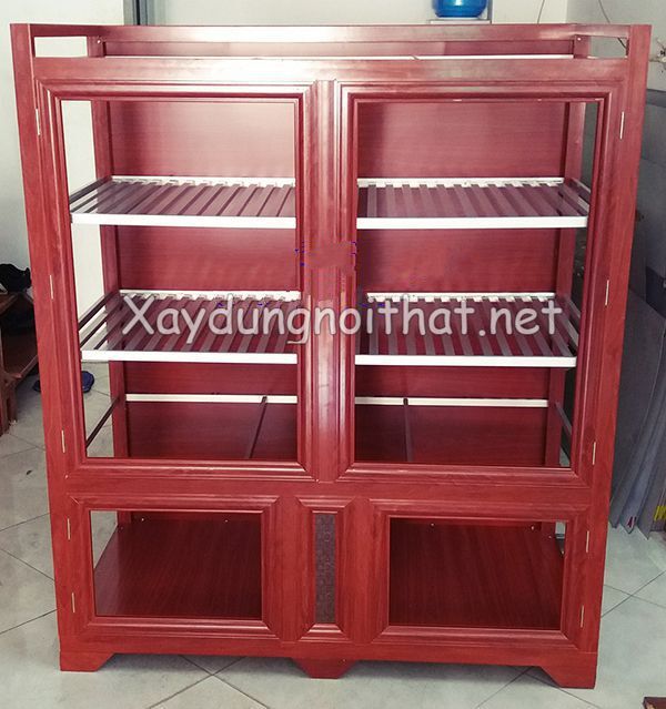 Mẫu tủ chạn bát nhôm kính, tủ chén nhôm kính đẹp