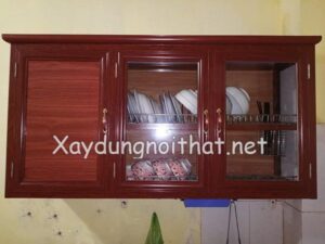 Mẫu tủ chạn bát, tủ chén nhôm kính đẹp