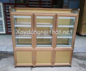Mẫu tủ chạn bát nhôm kính, tủ chén nhôm kính đẹp