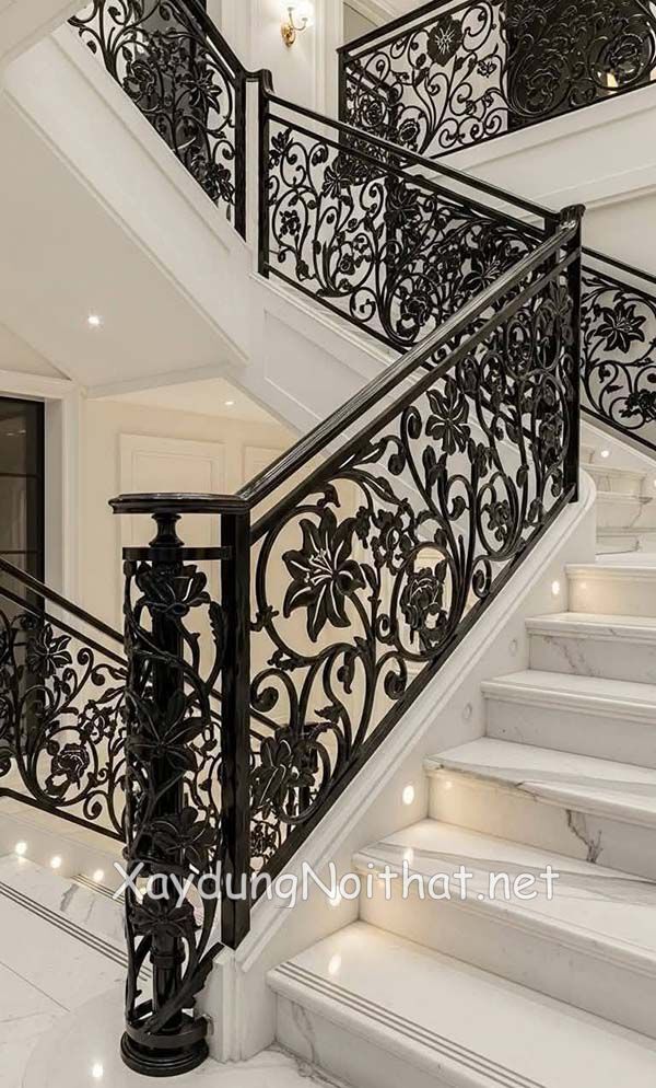 Tổng Hợp 50 Mẫu Lan Can Cầu Thang Sắt Đẹp – Xem Báo Giá Ưu Đãi! Lan can cau thang sat 47