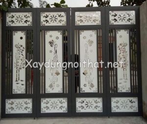 mẫu cửa cổng 4 cánh cnc đẹp