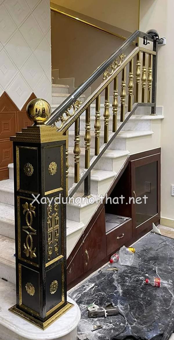 Top 50 Mẫu Cầu Thang Inox Đẹp Nhất – Giá Rẻ Không Thể Bỏ Qua! cau thang inox 31