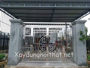 Mẫu cửa cổng inox 4 cánh đẹp