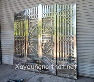 Mẫu cửa cổng inox 4 cánh đẹp