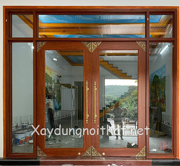 Top Mẫu Cửa Nhôm Giả Gỗ 4 Cánh Đẹp Như Gỗ Thật – Xem Ngay Báo Giá cua nhom gia go 4 canh 12