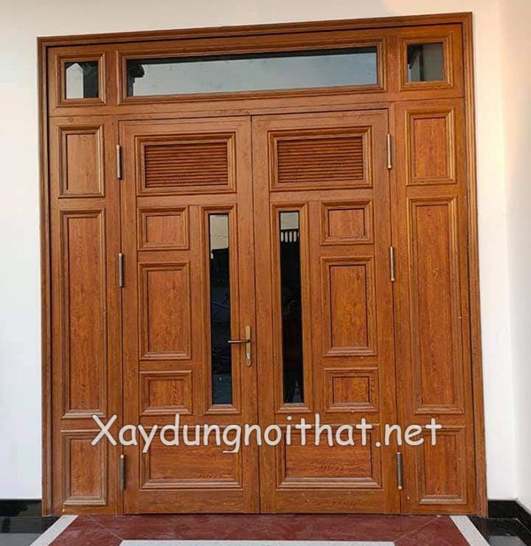 Top Mẫu Cửa Nhôm Giả Gỗ 4 Cánh Đẹp Như Gỗ Thật – Xem Ngay Báo Giá cua nhom gia go 4 canh 2