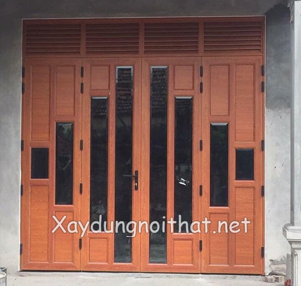 Top Mẫu Cửa Nhôm Giả Gỗ 4 Cánh Đẹp Như Gỗ Thật – Xem Ngay Báo Giá cua nhom gia go 4 canh 3