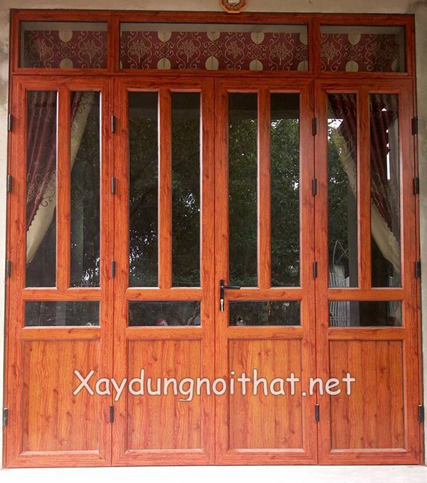 Top Mẫu Cửa Nhôm Giả Gỗ 4 Cánh Đẹp Như Gỗ Thật – Xem Ngay Báo Giá cua nhom gia go 4 canh 4