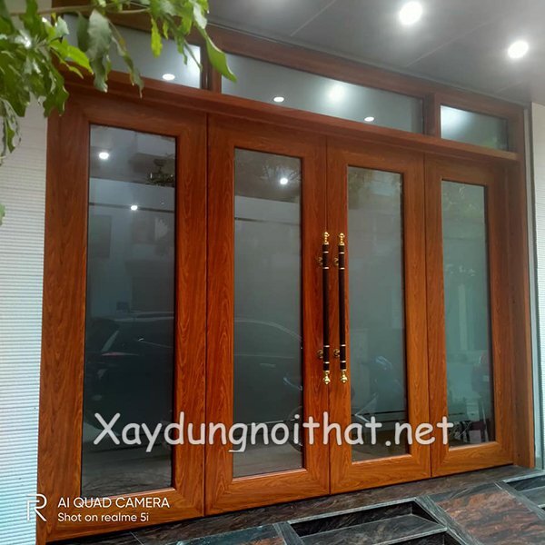 Top Mẫu Cửa Nhôm Giả Gỗ 4 Cánh Đẹp Như Gỗ Thật – Xem Ngay Báo Giá cua nhom gia go 4 canh 6