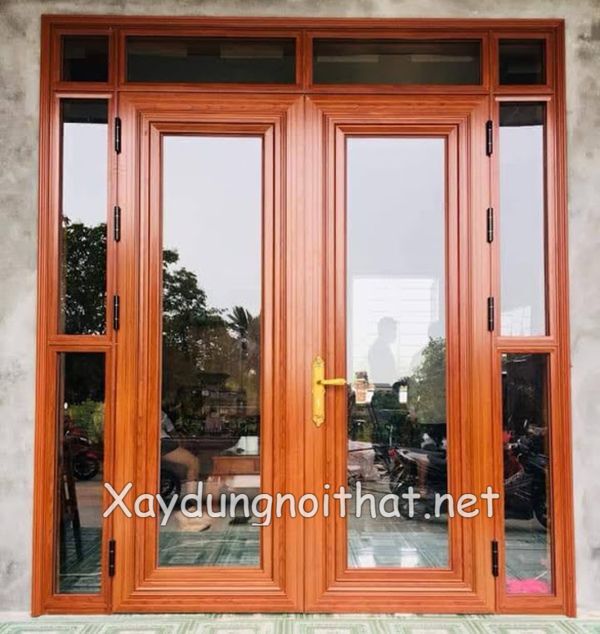 Top Mẫu Cửa Nhôm Giả Gỗ 4 Cánh Đẹp Như Gỗ Thật – Xem Ngay Báo Giá cua nhom gia go 4 canh 7